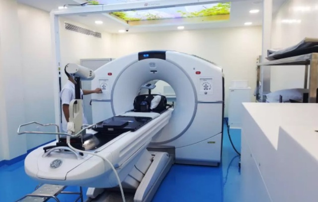 Hệ thống máy PET/CT khi mới trang bị tại Bệnh viện Ung bướu TP.HCM năm 2020.