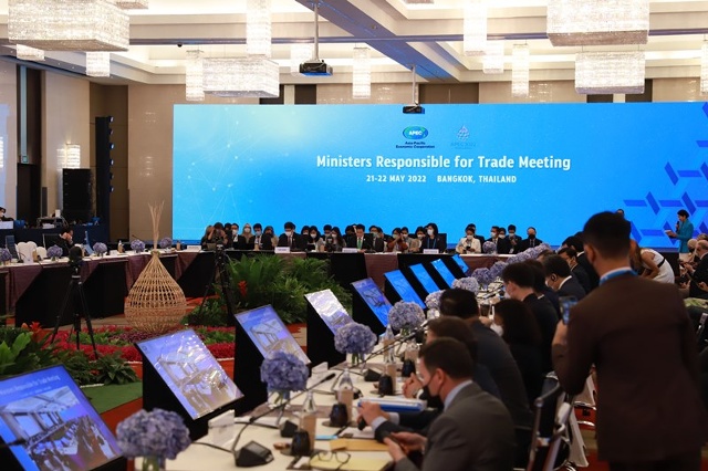 Phiên khai mạc Hội nghị các Bộ trưởng phụ trách thương mại của APEC. (Ảnh: NAM ĐÔNG)