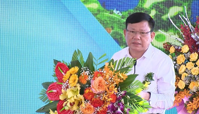 Đồng chí Nguyễn Văn Thi, Phó Chủ tịch Thường trực UBND tỉnh phát biểu tại buổi lễ.
