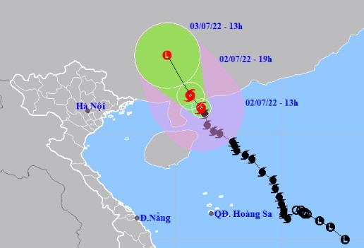 Dự báo vị trí và hướng di chuyển của bão số 1 - Nguồn: Trung tâm Dự báo khí tượng thủy văn quốc gia