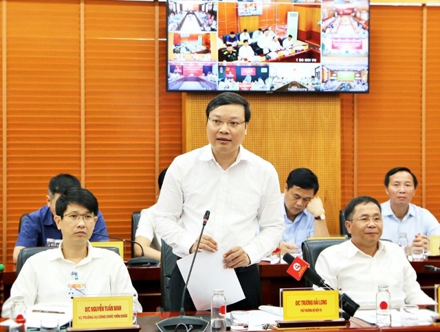 Thứ trưởng Bộ Nội vụ Trương Hải Long phát biểu. Ảnh: Thanh Tuấn