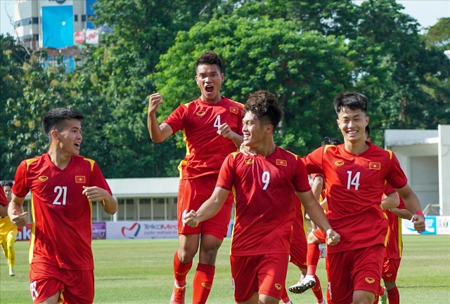 U19 Việt Nam hướng đến mục ti&ecirc;u gi&agrave;nh 3 điểm trước U19 Myanmar để tiến gần tới tấm v&eacute; v&agrave;o b&aacute;n kết U19 Đ&ocirc;ng Nam &Aacute; 2022. Ảnh: VFF
