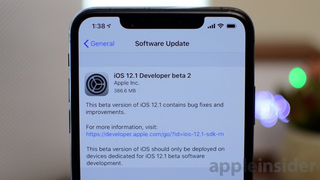 Thủ thuật - Tiện ích - iOS 12.1 beta 2 vừa được Apple phát hành, sửa lỗi sạc pin trên iPhone Xs/Xs Max