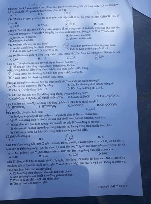 Môn Hóa học - Đề thi và đáp án chính thức THPT quốc gia 2019 - 2 Môn Hóa học - Đề thi và đáp án chính thức THPT quốc gia 2019 - 2