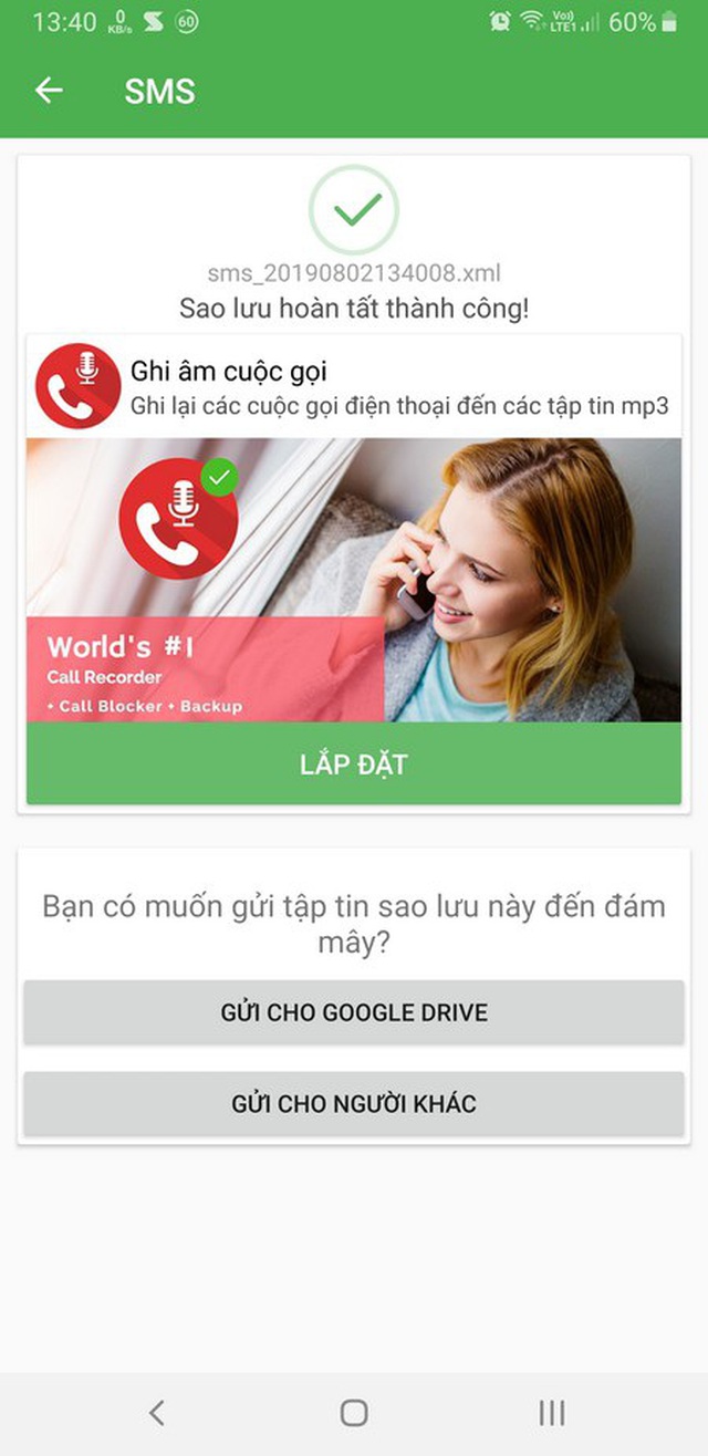 Hướng dẫn sao lưu và phục hồi toàn bộ tin nhắn, danh bạ, lịch sử cuộc gọi trên smartphone - 4 Hướng dẫn sao lưu và phục hồi toàn bộ tin nhắn, danh bạ, lịch sử cuộc gọi trên smartphone - 4