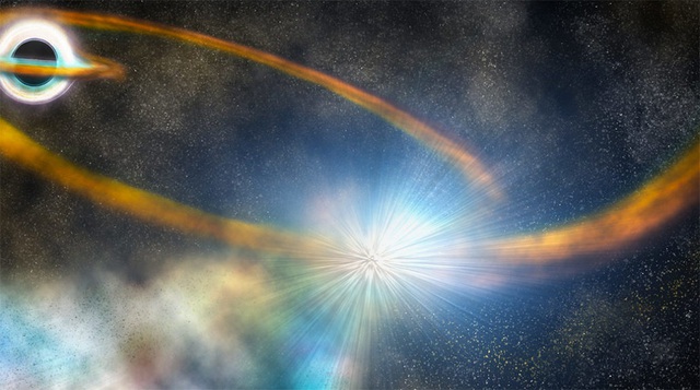 Lỗ đen khổng lồ xé toạc và nuốt chửng một ngôi sao - 1
