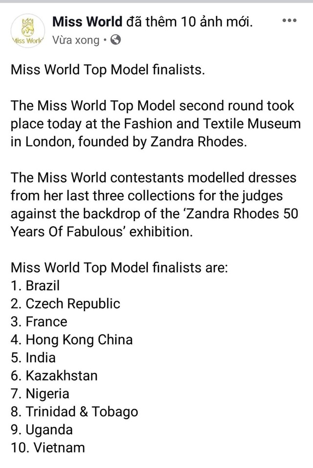 Lương Thùy Linh xuất sắc lọt Top 10 phần thi Top Model Hoa hậu Thế giới - 2 Lương Thùy Linh xuất sắc lọt Top 10 phần thi Top Model Hoa hậu Thế giới - 2