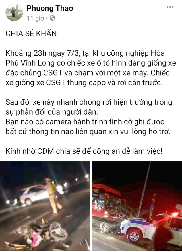 CSGT Vĩnh Long lên tiếng khi bị tố gây tai nạn rồi bỏ đi - 2 CSGT Vĩnh Long lên tiếng khi bị tố gây tai nạn rồi bỏ đi - 2