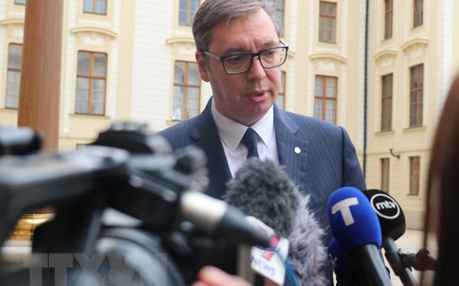 Tổng thống Serbia Aleksandar Vucic. (Ảnh: Ngọc Biên/TTXVN) Tổng thống Serbia Aleksandar Vucic. (Ảnh: Ngọc Biên/TTXVN)