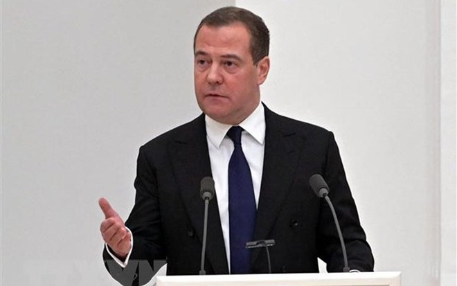Phó Chủ tịch Hội đồng An ninh LB Nga Dmitry Medvedev. (Ảnh: AFP/TTXVN)
