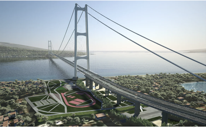 Mô hình cây cầu treo dài nhất thế giới Ảnh : CNN