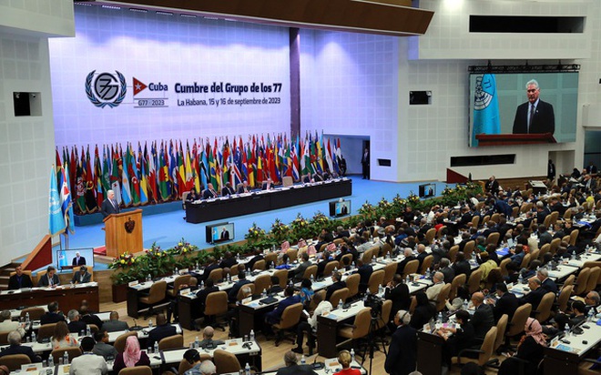 Hội nghị thượng đỉnh Nhóm G77 và Trung Quốc đã thông qua Tuyên bố La Habana về "Các thách thức phát triển hiện nay: Vai trò của khoa học, công nghệ và đổi mới sáng tạo" - Ảnh: Baochinhphu.vn