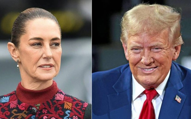 Tổng thống Mexico Claudia Sheinbaum và Tổng thống đắc cử Donald Trump - Ảnh: AFP

