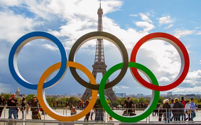 Biểu tượng của Olympic tại Paris, Pháp. Ảnh: Getty Images

