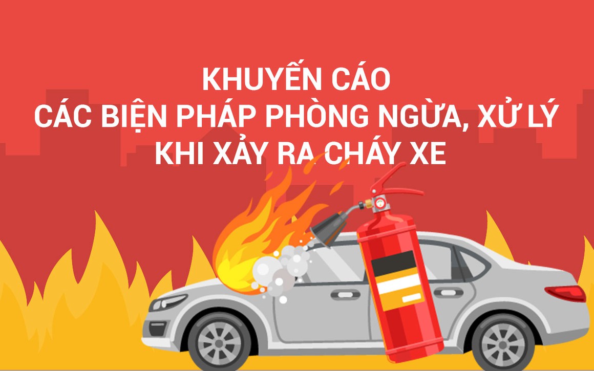 [Infographics] Khuyến cáo các biện pháp phòng ngừa, xử lý khi xảy ra cháy xe