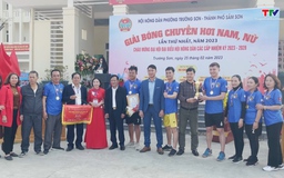 Sôi nổi giải bóng chuyền hơi nam, nữ phường Trường Sơn, Thành phố Sầm Sơn