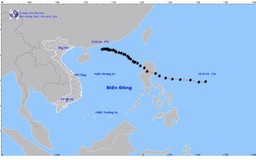 Áp thấp từ cơn bão số 8 đã suy yếu thành một vùng áp thấp trên biển Đông