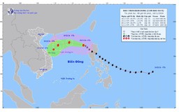Bão số 9 trên khu vực Bắc Biển Đông, giật cấp 14
