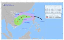 Bão số 7 giật trên cấp 17, di chuyển theo hướng Tây Tây Nam