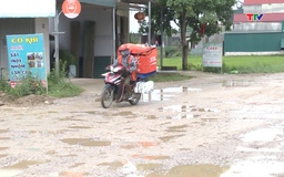 Đường tỉnh 525, đoạn qua huyện Nông Cống xuống cấp nghiêm trọng