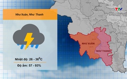 Video: Dự báo thời tiết khu vực tỉnh Thanh Hóa đêm 03/6, ngày 04/6/2024
