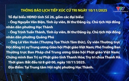 Thông báo Lịch tiếp xúc cử tri ngày 10/11/2025 