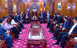 Đoàn công tác tỉnh Thanh Hóa làm việc với Tổng Lãnh sự quán Việt Nam tại Luông Pha Băng - CHDCND lào