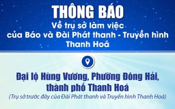 Thông báo về trụ sở làm việc của Báo và Đài Phát thanh - Truyền hình Thanh Hoá