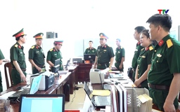 Chỉ huy trưởng Bộ Chỉ huy Quân sự tỉnh kiểm tra Ban Chỉ huy Phòng thủ khu vực 1 - Triệu Sơn