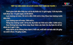 Tiếp tục vận hành xả lũ hồ chứa thuỷ điện Bá Thước 1