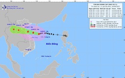 Bão số 5 cách Nghệ An 580km, di chuyển 118-149 km/h