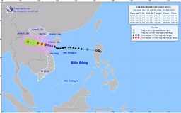 Bão số 5 di chuyển nhanh, dự báo 16 giờ chiều nay vào tới vùng biển từ Thanh Hóa đến Hà Tĩnh