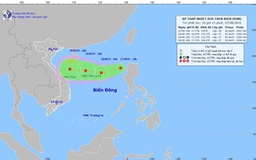 Vùng áp thấp đã mạnh lên thành áp thấp nhiệt đới