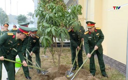 Bộ Chỉ huy Quân sự tỉnh chào cờ đầu xuân và phát động Tết trồng cây