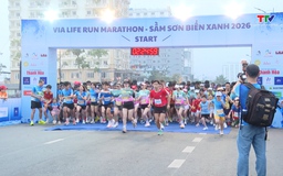 Hơn 1.000 chân chạy tham dự Giải Via Life Run Marathon - Sầm Sơn Biển Xanh 2026