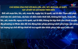 Chủ động ứng phó với mưa lớn,  lốc, sét, mưa đá, lũ quét, sạt lở đất và gió mạnh trên biển