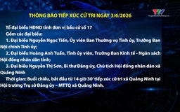 Thông báo tiếp xúc cử tri ngày 3/6/2026