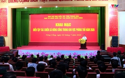 Diễn tập tác chiến trong khu vực phòng thủ xã Nông Cống 