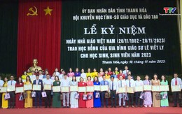 Hội khuyến học tỉnh Thanh Hóa kỷ niệm ngày Nhà giáo Việt Nam, trao học bổng của gia đình Giáo sư Lê Viết Ly