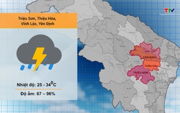 Video: Dự báo thời tiết khu vực tỉnh Thanh Hóa đêm 25/5, ngày 26/5/2023
