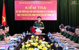 Đoàn kiểm tra của Bộ Quốc phòng kiểm tra việc xây dựng Khu vực phòng thủ tại Thanh Hóa