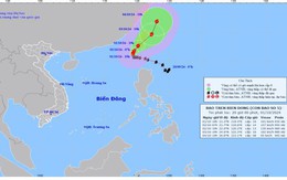 Bão số 5 giật cấp 17, di chuyển theo hướng Tây Tây Bắc