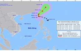 Bão số 5 di chuyển theo hướng Tây Tây Bắc, giật trên cấp 17