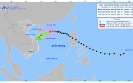 Bão số 9 cách quần đảo Hoàng Sa khoảng 250km về phía Bắc Đông Bắc