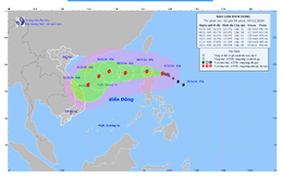 Bão Yinxing giật trên cấp 17, di chuyển theo hướng Tây Tây Bắc