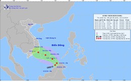 Áp thấp nhiệt đới giật cấp 8, di chuyển theo hướng Đông Bắc