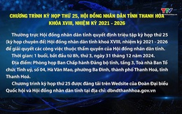 Chương trình kỳ họp thứ 25, Hội đồng nhân dân tỉnh Thanh Hóa khóa XVIII, nhiệm kỳ 2021 - 2026