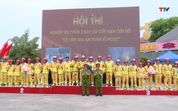 Hội thi nghiệp vụ chữa cháy và cứu nạn, cứu hộ "Tổ liên gia an toàn phòng cháy, chữa cháy" tỉnh Thanh Hóa năm 2024