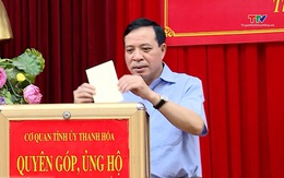 Tỉnh uỷ Thanh Hóa quyên góp, ủng hộ đồng bào bị thiệt hại do bão số 3