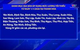 Danh mục địa bàn áp dụng mức lương tối thiểu từ ngày 1/1/2026 tại Thanh Hoá